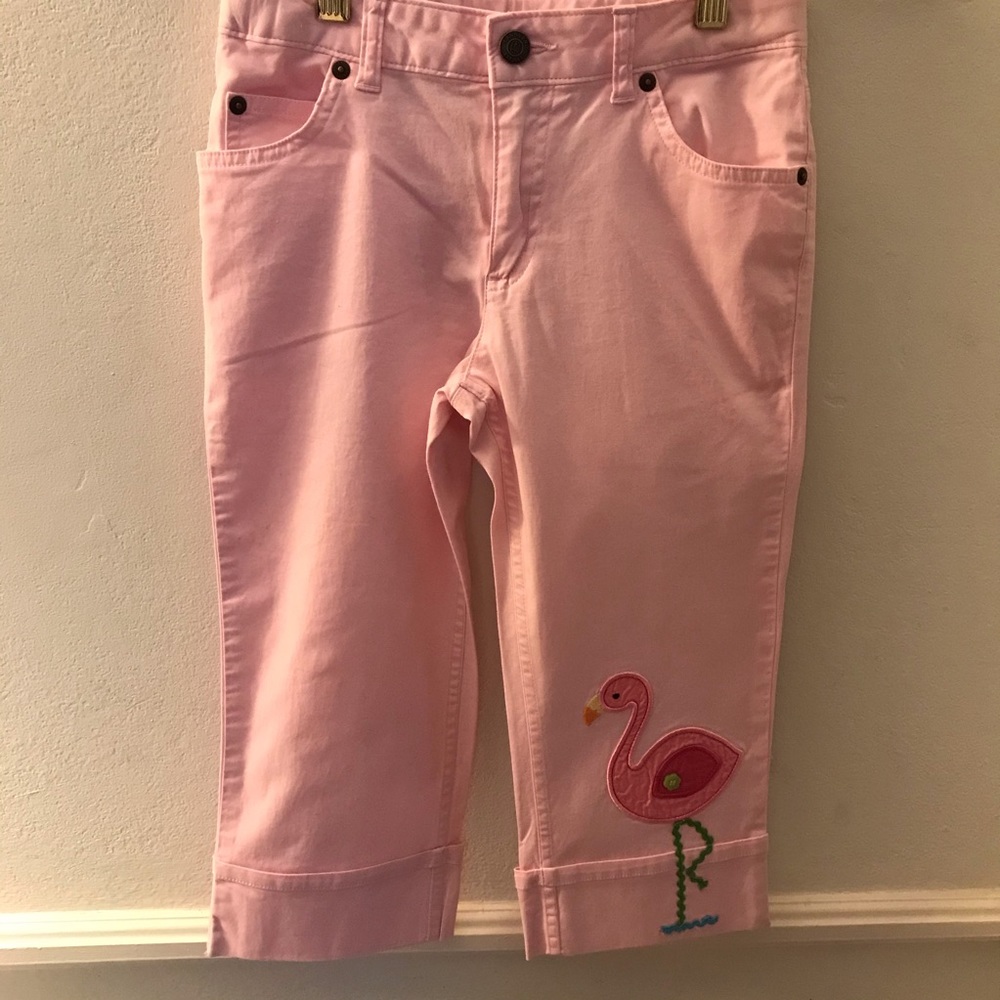 Lands’ End Girl’s Pink Flamingo Jeans Size 10S